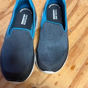 Skechers Black and Blue Casual Slip-Ons